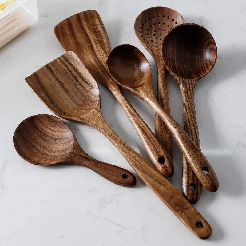 Hommfer – Ensemble de Cuisine Polyvalent en Bois d'Acacia