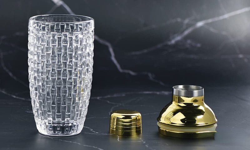 Hommfer – Shaker à Cocktail en Verre et Acier Doré