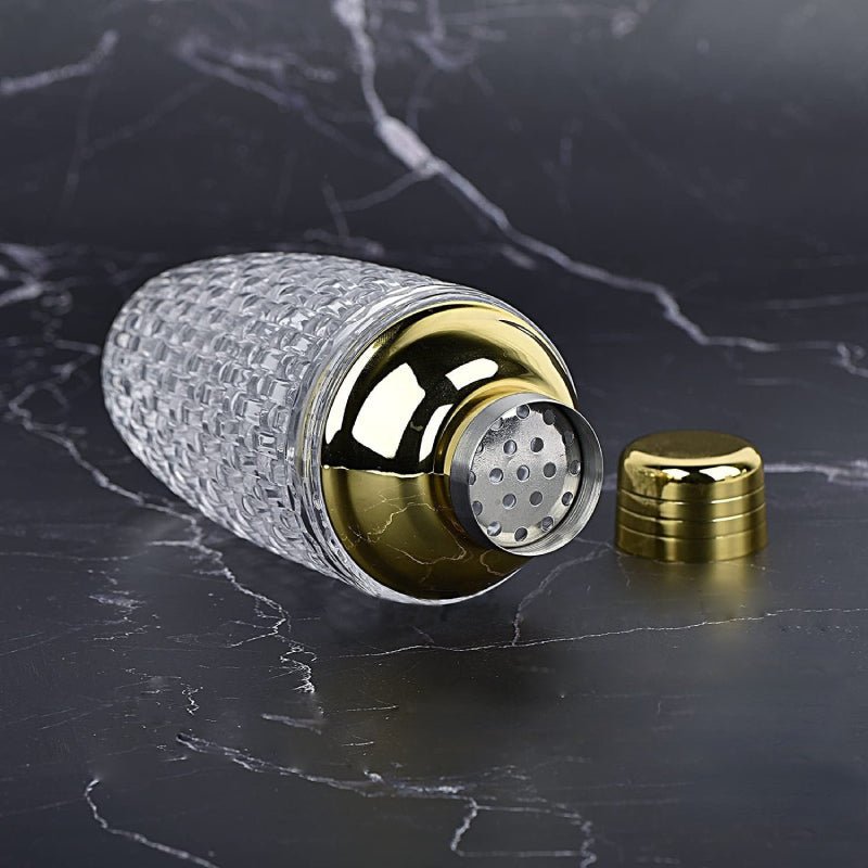Hommfer – Shaker à Cocktail en Verre et Acier Doré