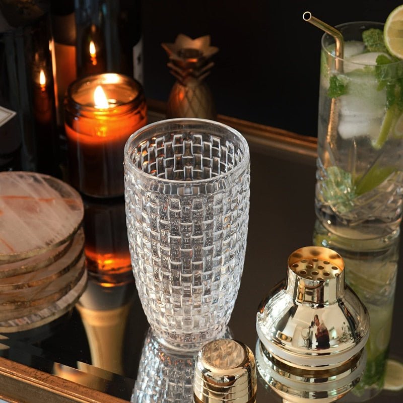 Hommfer – Shaker à Cocktail en Verre et Acier Doré
